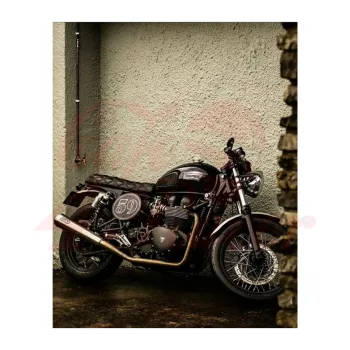 cafe 4 racer - Motone Bonneville Skinny Seat - The Mamba - Black & Tan for HINCKLEY BONNEVILLE T100/SE/SCRAMBLER/THRUXTON  - Motone Triumph Bonneville 