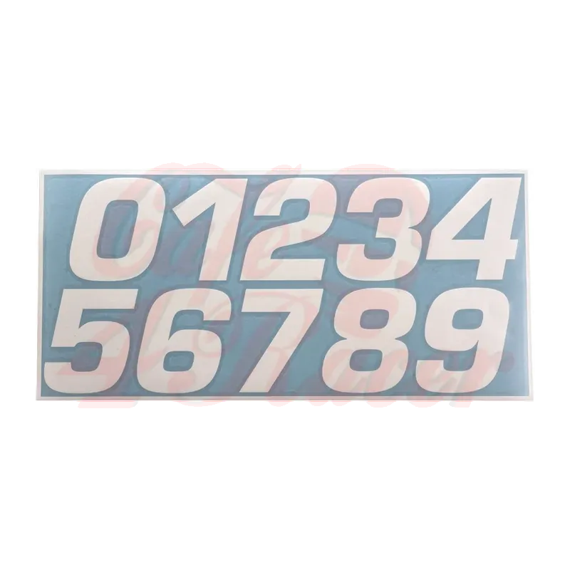 cafe 4 racer - Čísla set 80s-Style, biela matná , 80mm výška, 1 ks - KEDO Emblémy Nálepky Logá 
