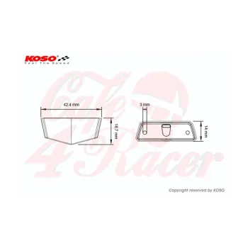 cafe 4 racer - KOSO Nano  LED taillight. red  with fixing bolt M5 - Koso LED Rear lights 4054783211432