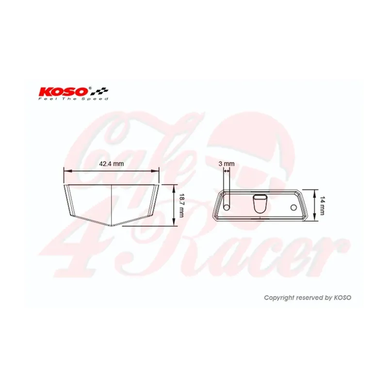 cafe 4 racer - KOSO Nano  LED taillight. red  with fixing bolt M5 - Koso LED Rear lights 4054783211432