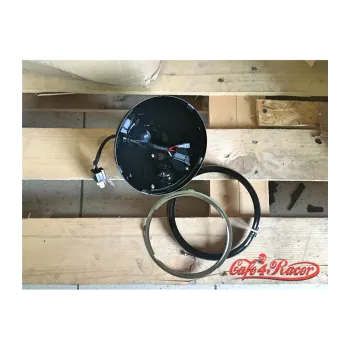 cafe 4 racer - 5-3/4 5.75" Headlight housing black - bottom mount - Cafe4Racer Headlight housing 