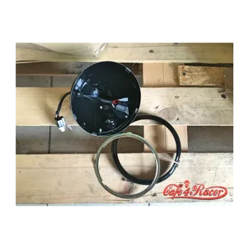 cafe 4 racer - 5-3/4 5.75" Headlight housing black - bottom mount - Cafe4Racer Headlight housing 