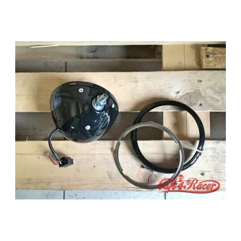 cafe 4 racer - 5-3/4 5.75" Headlight housing black - bottom mount - Cafe4Racer Headlight housing 
