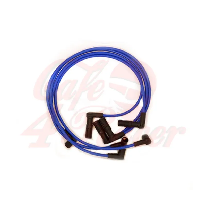 cafe 4 racer - Sada zástrčkových kabelů pro dvouventilový K100 8mm 4ks MODRÁ - Cafe4Racer Kabely ke svíčkám 