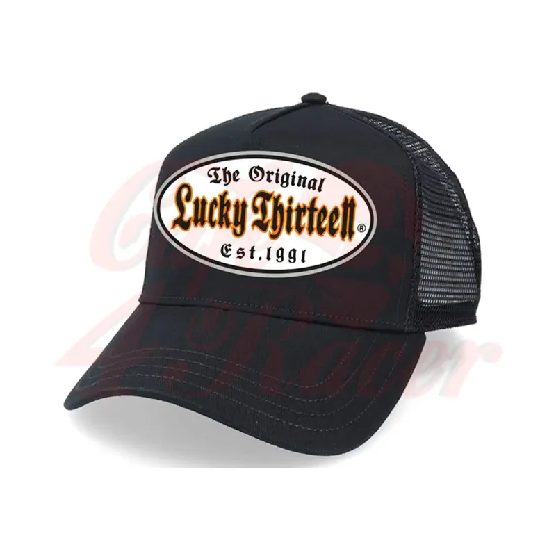 cafe 4 racer - Lucky 13 Cramp Oval trucker klobúk black - 13 1/2 Company Kšiltovky 