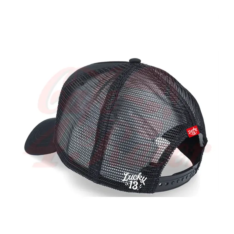 cafe 4 racer - lucky 13 The Original trucker hat black  - 13 1/2 Company Caps 