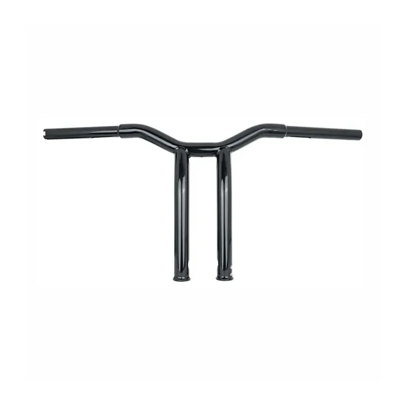 cafe 4 racer - Burly, Dominator raked 1-1/4" T-bar 12” rise. Gloss black - BURLY H&D & Custom 
