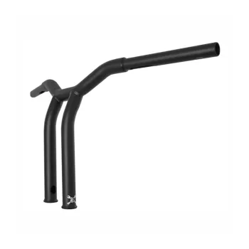 cafe 4 racer - Burly, Dominator raked 1-1/4" T-bar 12” rise. Matte black - BURLY H&D & Custom 