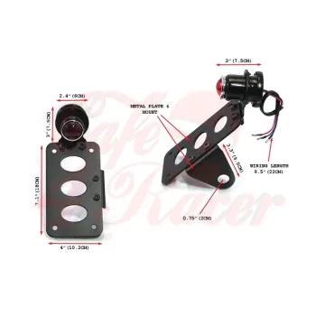 cafe 4 racer - License Plate Side Mount Bracket with brake light - Cafe4Racer Plate holders 