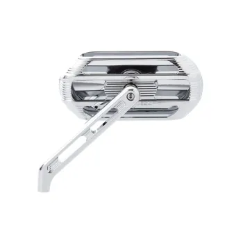 cafe 4 racer - 3-3/8" Round Custom mirror, left, 10mm. Chrome - MCS Standard mirrors 