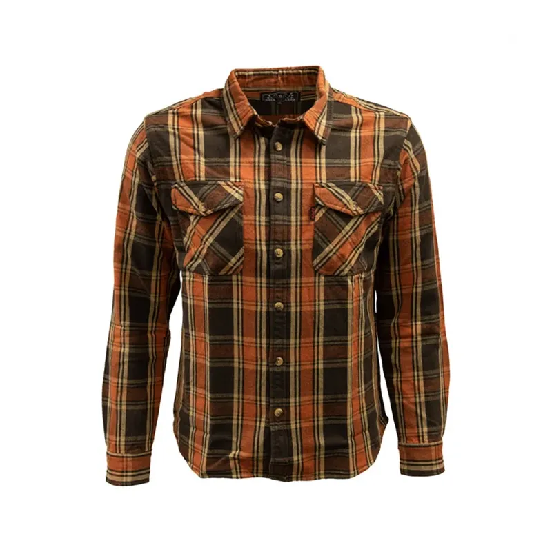 cafe 4 racer - 13 1/2 Woodland checkered shirt brown/orange - 13 1/2 Company Shirts 