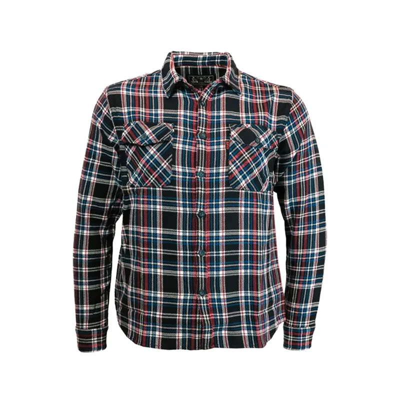 cafe 4 racer - 13 1/2 Woodland check shirt navy/red - 13 1/2 Company Shirts 