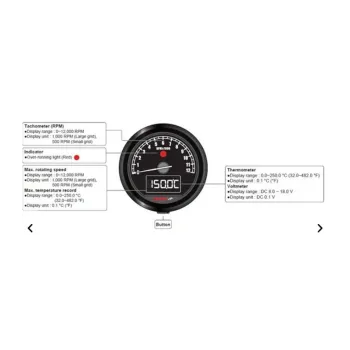 cafe 4 racer -  Koso D48 TNT-05 Tachometer universal 12.000 RPM  - Koso Digital speedometers 