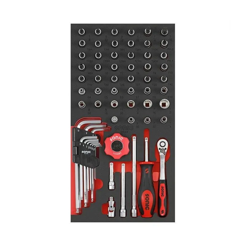 Sonic, 1/4" drive socket set. 61-piece. US / SAE sizes