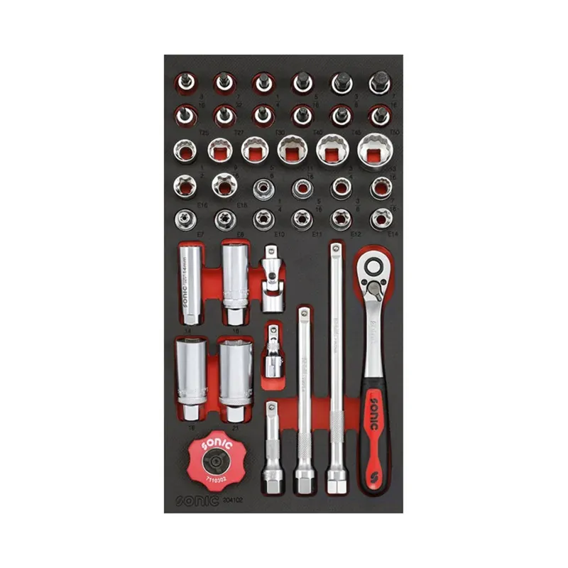 Sonic, 3/8" drive socket set. 41-piece. US / SAE sizes