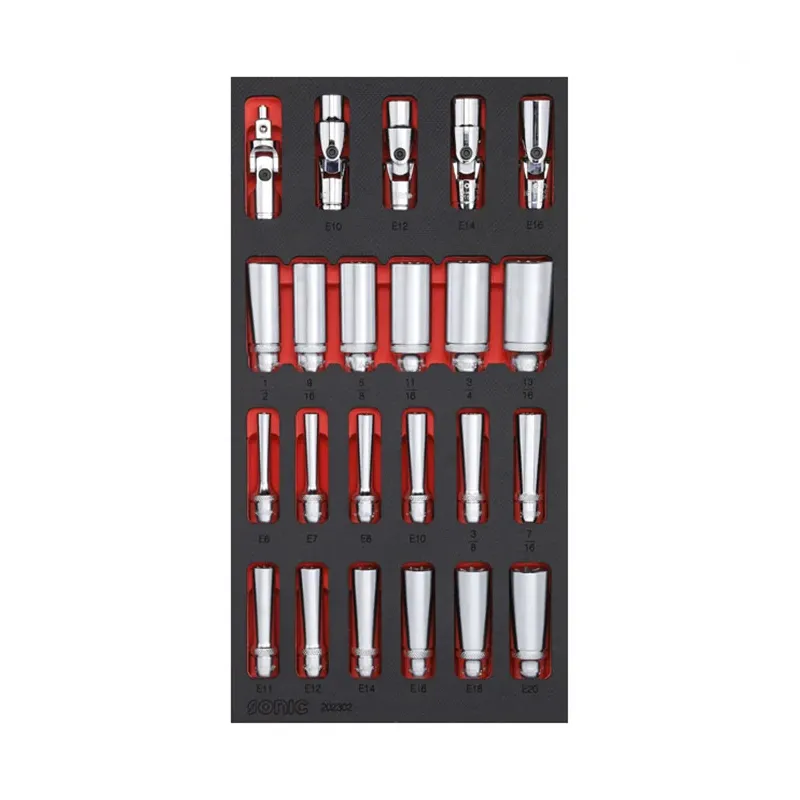 Sonic, 3/8" drive Deep socket set. 23-piece. US/SAE sizes