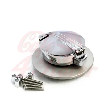 cafe 4 racer - BMW R nine T fuel caps SILVER monza style polished - Cafe4Racer Fuel Caps 