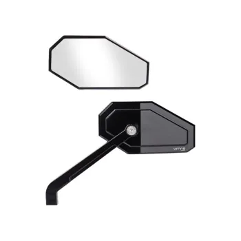 cafe 4 racer - Reproduction sidevalve mirror. Black, long stem - MCS Standard mirrors 