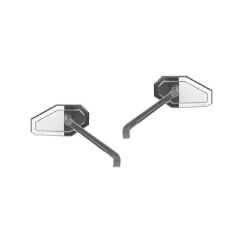 cafe 4 racer - Universal Mirror "Padua" Chrome ABS Pair Adapter 2 x M10-R + 1 x - HS MOTO Germany Standard mirrors 4251352606112