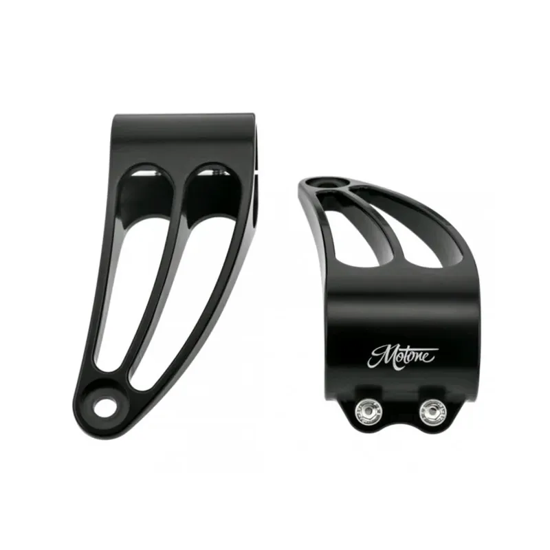cafe 4 racer -  Triumph Bonneville / BMW K models   Giger - Short Reach Headlight Brackets 41mm - Black - Motone Triumph Bonneville 