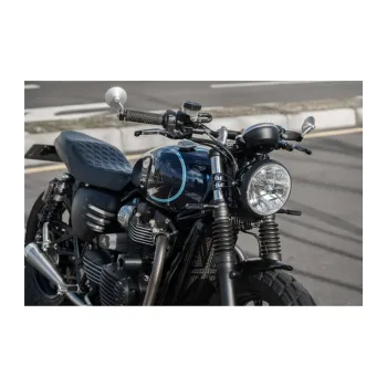 cafe 4 racer -  Triumph Bonneville / BMW K models   Giger - Short Reach Headlight Brackets 41mm - Black - Motone Triumph Bonneville 