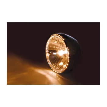 cafe 4 racer - SHIN YO 7 palcová predná lampa RENO 2 s LED predným pozičným svetlom a chrómovým rámom - Shin Yo Predné svetlá s bočným úchytom 