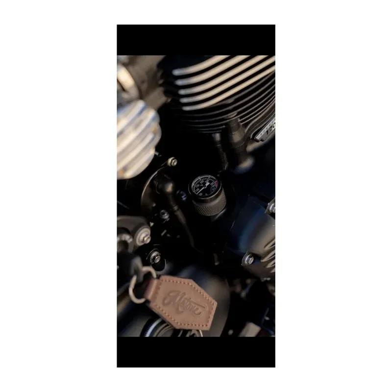 cafe 4 racer -  Triumph  T100 / T120 / STREET TWIN / SPEED TWIN / STREET CUP Engine Temp Gauge Oil Filler Cap - °F - Fahrenheit - Motone Triumph Bonneville 