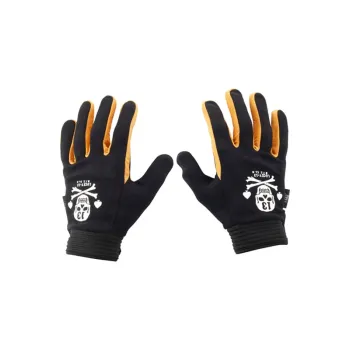 cafe 4 racer - Lucky 13 Rukavice Pirate Skull černá / žlutá - Lucky 13 Rukavice 