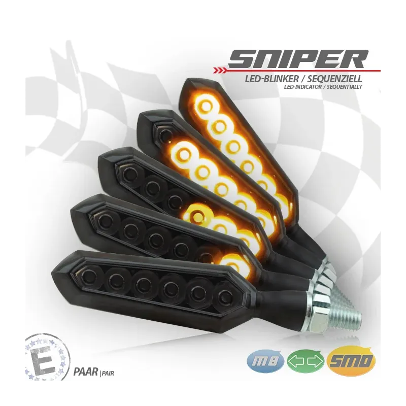 cafe 4 racer -  LED indicator "SNIPER"  ABS - HS MOTO Germany Standard indicators 4251926908475