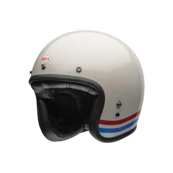 cafe 4 racer - BELL Přilba Custom 500 Open Face Stripes Lesk Pearl bíla - BELL BELL otovrené přílby 