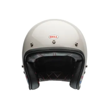 cafe 4 racer - BELL Přilba Custom 500 Open Face Stripes Lesk Pearl bíla - BELL BELL otovrené přílby 