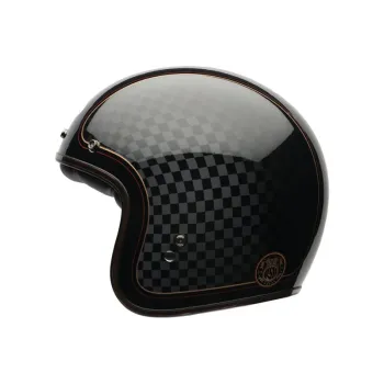 cafe 4 racer - BELL Prilba  Custom 500 Open Face RSD Check It Gloss Black Gold - BELL BELL otovrené prilby 