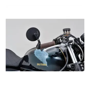 cafe 4 racer - DAYTONA  Bar end mirror "D-MIRROR-15"  short, extra flat round  - Daytona Bar end mirrors 4054783688760