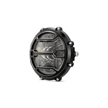 MONZA 5.75 Inch CNC Machined LED Headlight Strata Grill Polished