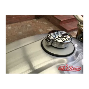 cafe 4 racer - BMW R nine T fuel caps SILVER monza style polished - Cafe4Racer Fuel Caps 