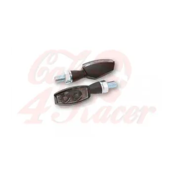 cafe 4 racer - HIGHSIDER LED taillight / indicator unit BLAZE, metal housing black clear lens, pair, E-mark - Highsider 2in1 and 3in1  4054783032020