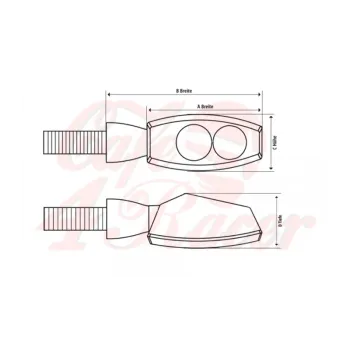 cafe 4 racer - HIGHSIDER LED taillight / indicator unit BLAZE, metal housing black clear lens, pair, E-mark - Highsider 2in1 and 3in1  4054783032020