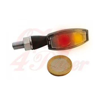 cafe 4 racer - HIGHSIDER LED taillight / indicator unit BLAZE, metal housing black clear lens, pair, E-mark - Highsider 2in1 and 3in1  4054783032020