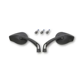 cafe 4 racer - DAYTONA Handlebar mirror D-4 black HEXAGON - Daytona Standard mirrors 4251352657886