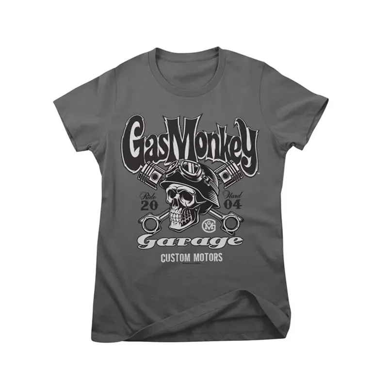 GMG Custom motors skull female t-shirt dark grey