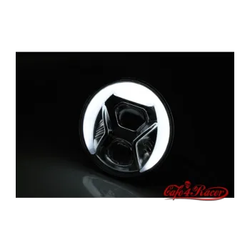 cafe 4 racer - HIGHSIDER 7 inch LED main headlamp insert TYPE 8 black - Highsider LED Headlight & inserts 4054783392186