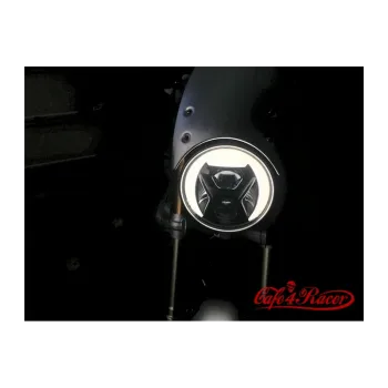 cafe 4 racer - HIGHSIDER 7 inch LED main headlamp insert TYPE 8 black - Highsider LED Headlight & inserts 4054783392186
