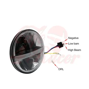 cafe 4 racer - 7"/17.8cm Harley Hlavní světelná vložka LED černá DRL - Cafe4Racer Světla LED 