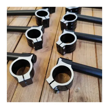 cafe 4 racer - Universal clip-ons 41mm  Black with brushed TOP side  - Cafe4Racer Cafe Racer clip-ons 