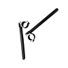 cafe 4 racer - Universal clip-ons 50mm  Black with brushed TOP side - Cafe4Racer Cafe Racer clip-ons 