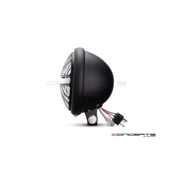cafe 4 racer - 5.75 INCH MATTE BLACK BATES LED MOD INTEGRATED HEADLIGHT - DRL+ TURN SIGNALS - UNION JACK - MAX-INC  Headlights bottom mount 