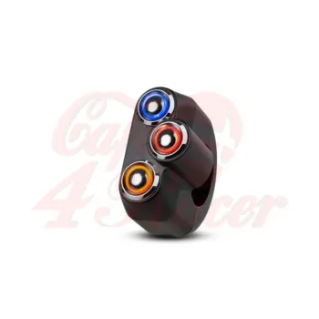 cafe 4 racer - Rebel Button 3 tlačítka LED - černá 25,4 mm 1" - Rebelmoto Přepínače 