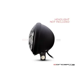 cafe 4 racer - 5.75" Anarchy Design Black / Contrast CNC Aluminum Headlight Guard Cover - MAX-INC  Headlight Grills 