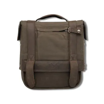 cafe 4 racer - Burly, Voyager saddlebag. Dark Oak canvas - BURLY Bags 