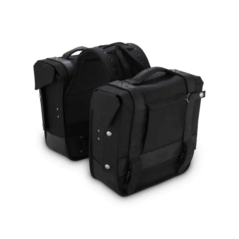 cafe 4 racer - Burly Voyager throw-over saddlebags black - BURLY Bags 